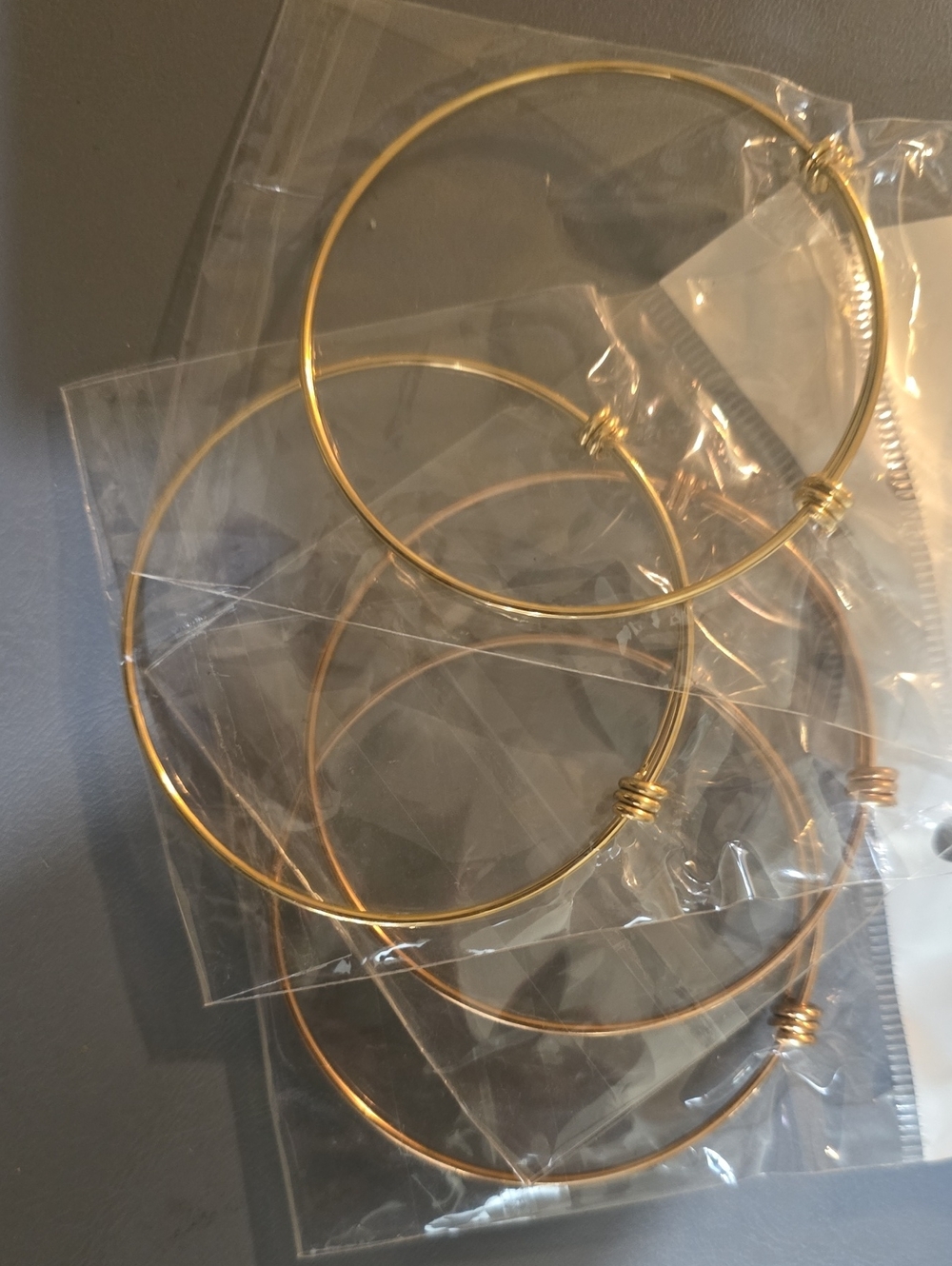 Gold-Tone Wire Hoop Bracelet Set of 4 - Women's Jewelry